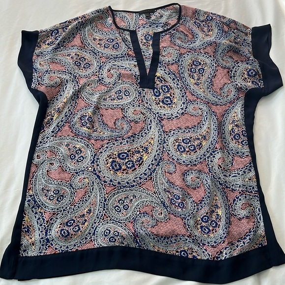 J. Crew Paisley/Navy Tunic - Picture 1 of 3